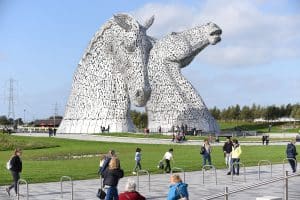 Explore the famous Kelpies , the Falkirk Wheel and Callendar House in Falkirk . The Kelpies are the largest equine sculptures in the world. Five hour private tour around Falkirk